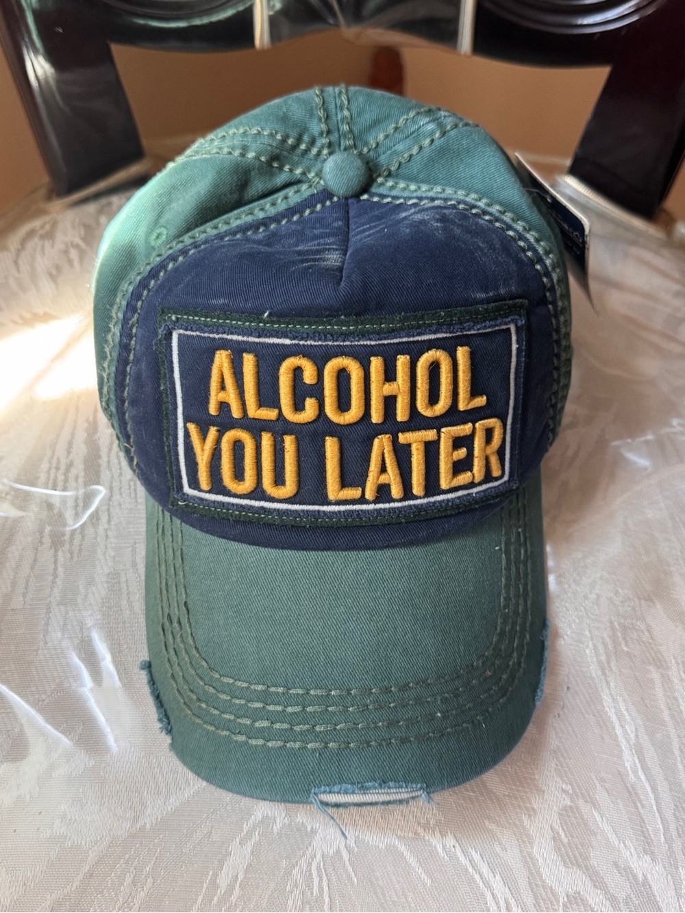 Sale! NWT KBETHOS Mitchell Tenpenny’s 'Alcohol You Later' Patch Trucker Hat